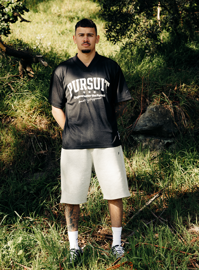 Studio Mesh Jersey in Court Black