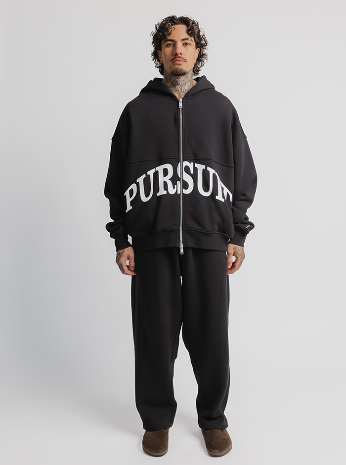 Heavyweight Zip Up in Black
