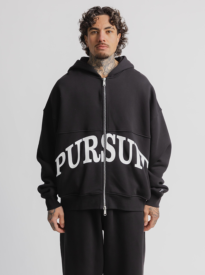 Heavyweight Zip Up in Black