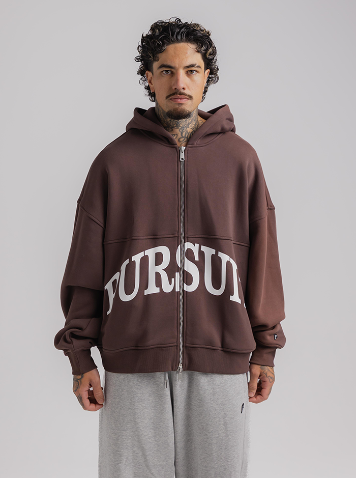 Heavyweight Zip Up in Umber