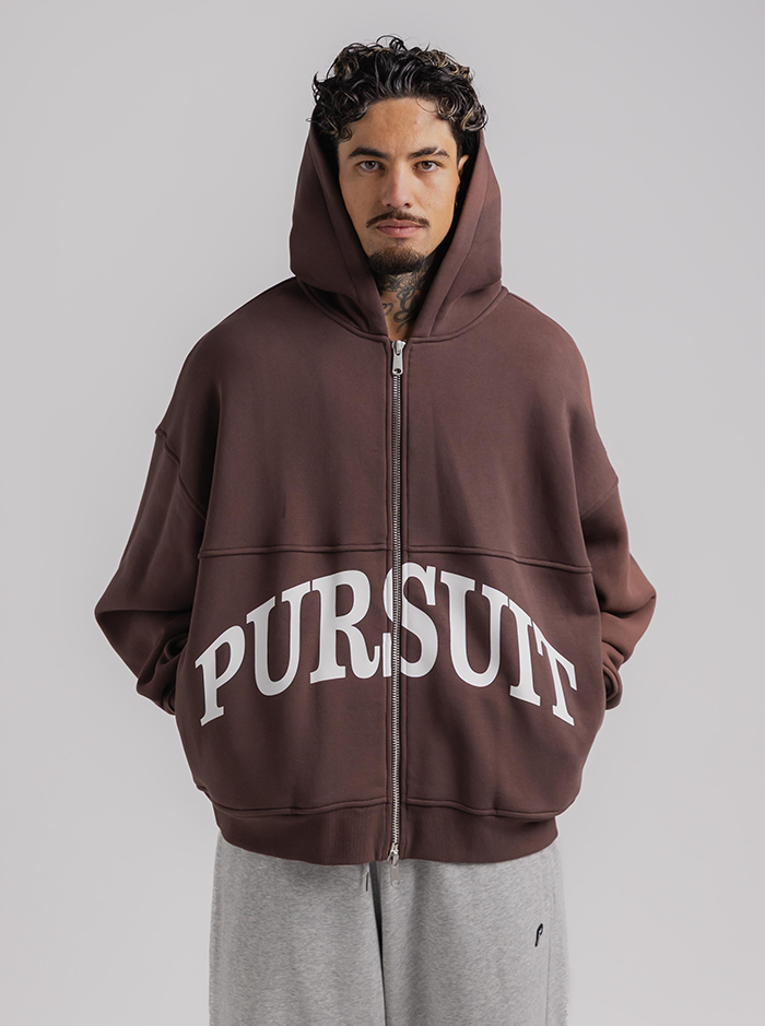 Heavyweight Zip Up in Umber
