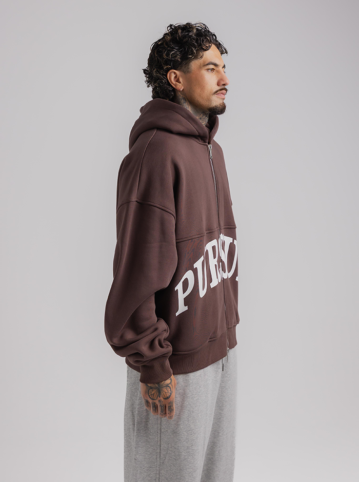 Heavyweight Zip Up in Umber