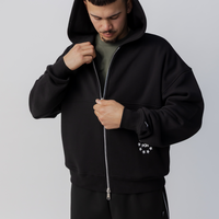 Star Heavyweight Zip Up in Court Black