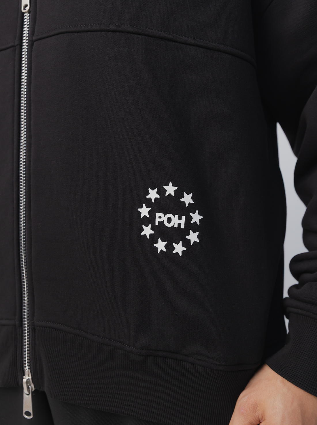 Star Heavyweight Zip Up in Court Black