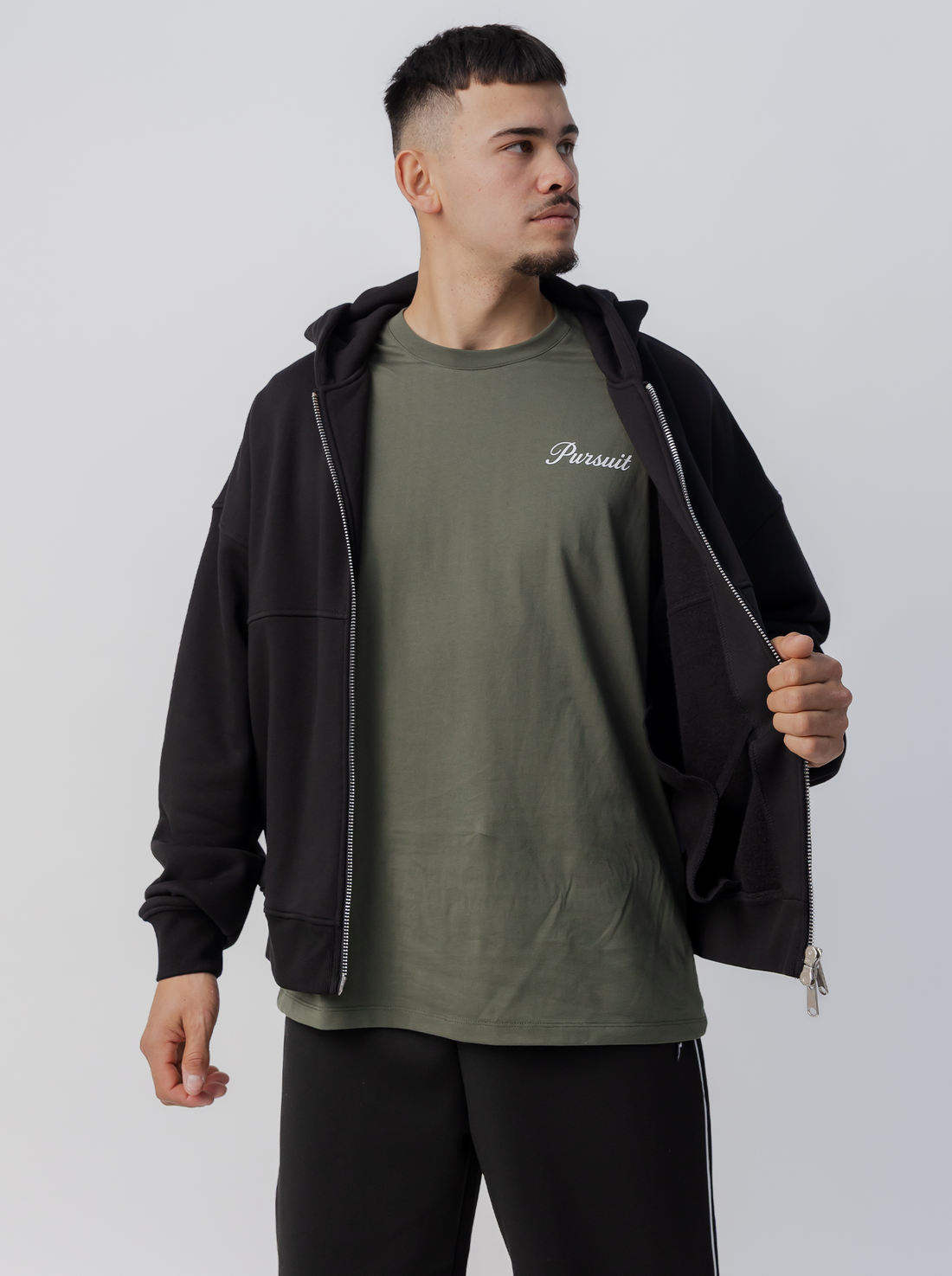 Star Heavyweight Zip Up in Court Black