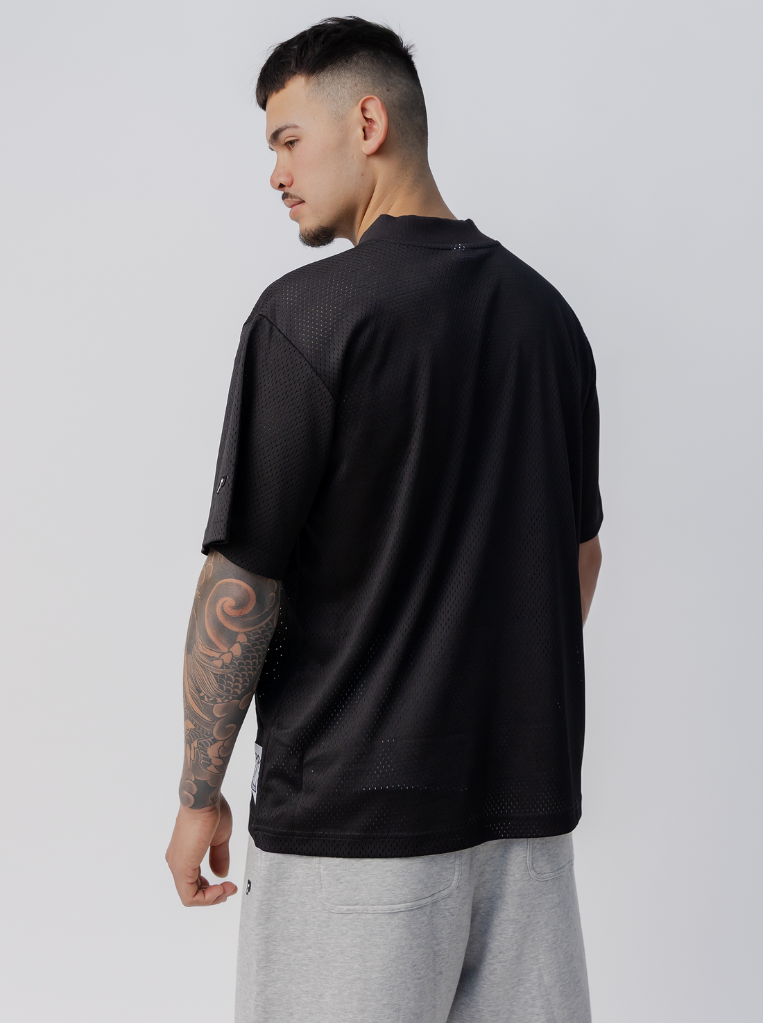 Studio Mesh Jersey in Court Black