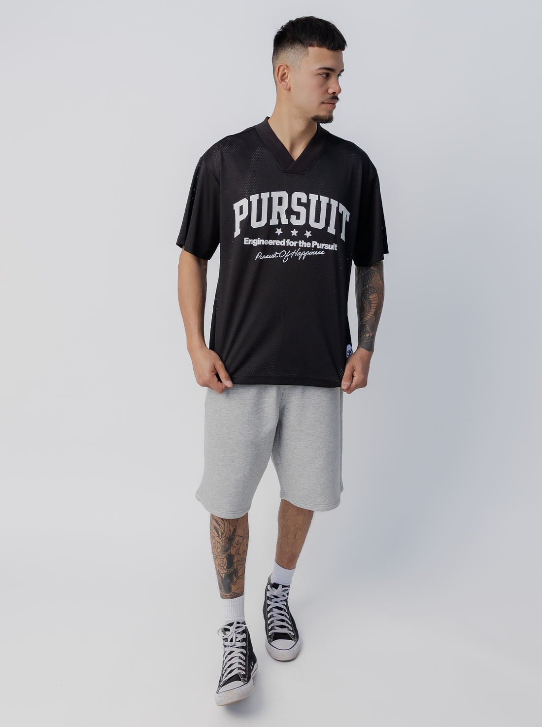 Studio Mesh Jersey in Court Black