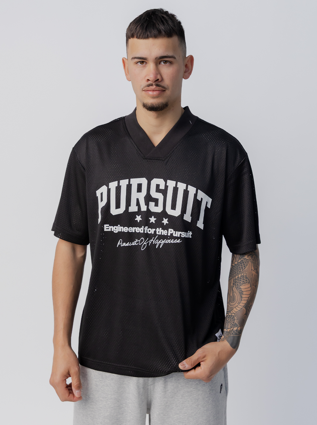 Studio Mesh Jersey in Court Black