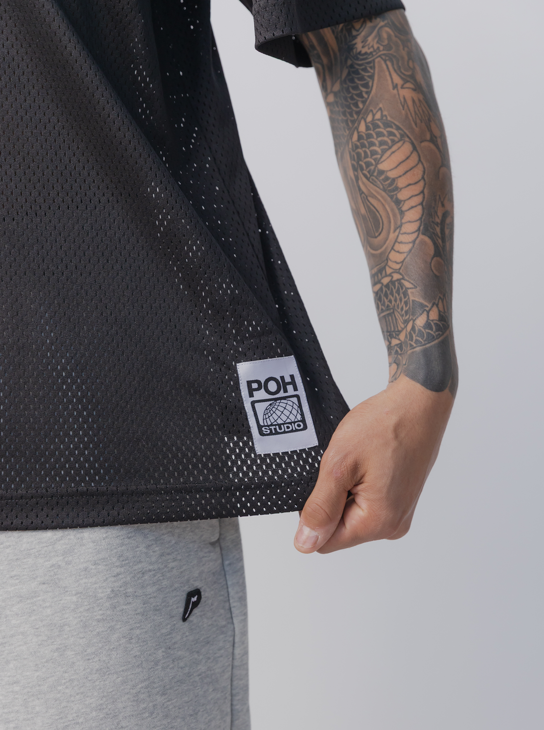 Studio Mesh Jersey in Court Black