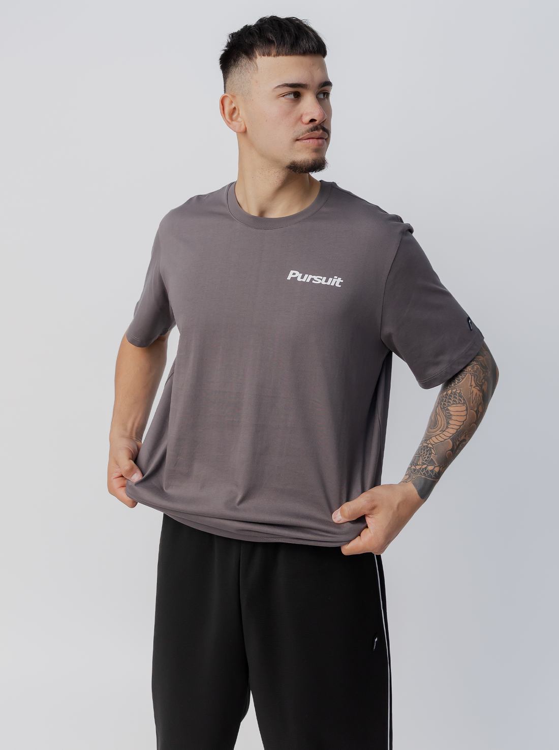 Calm Track Tee in Concrete