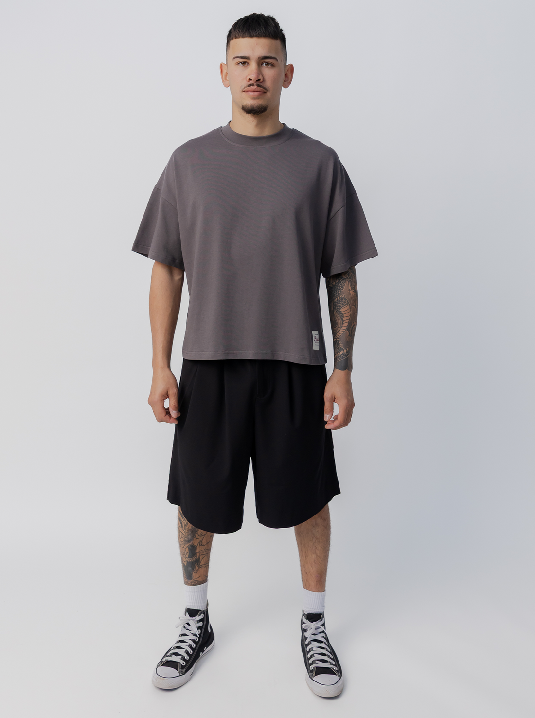 Heavyweight Boxy Tee in Concrete