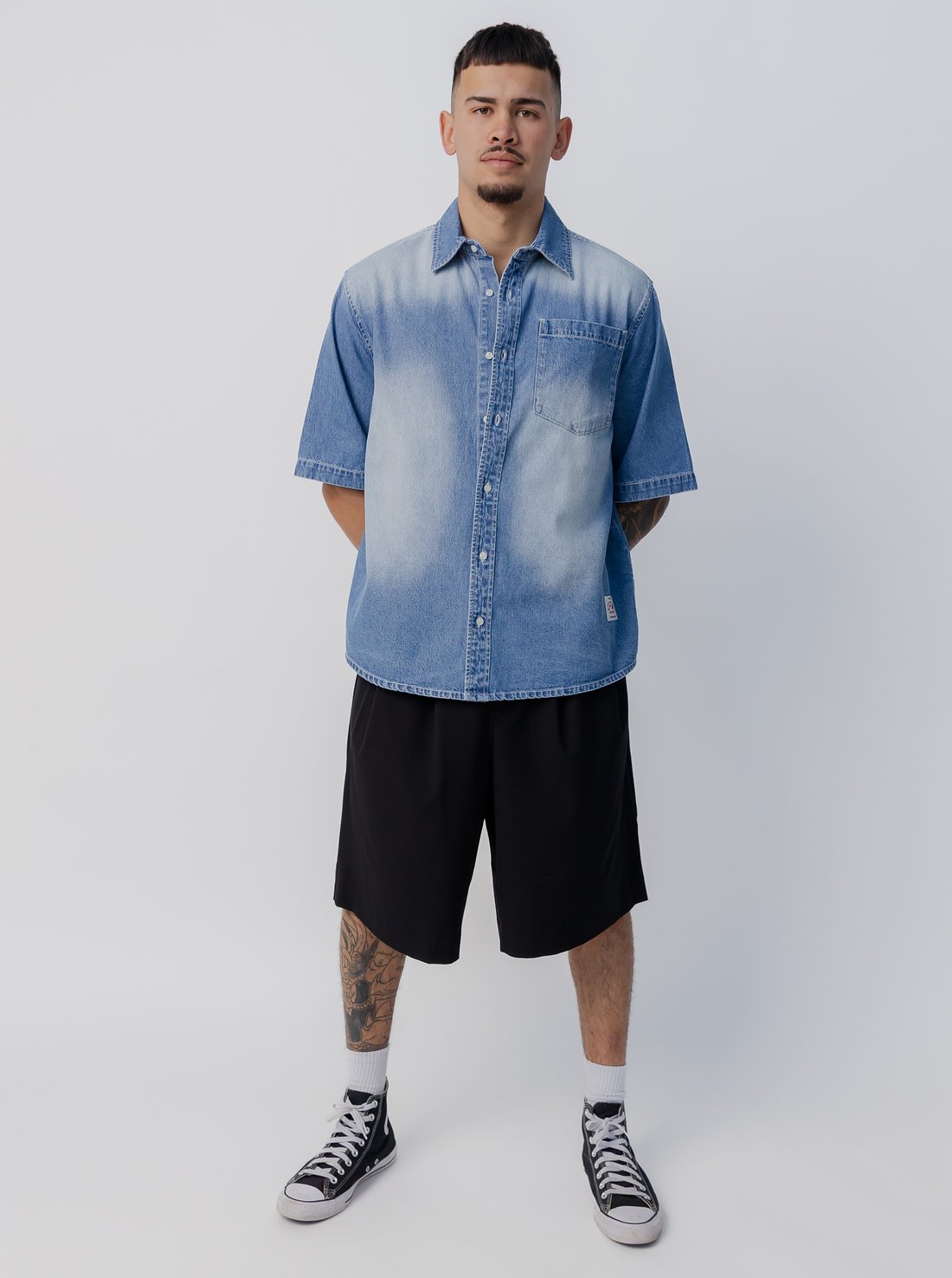 Drift Denim Shirt in Light Wash Denim