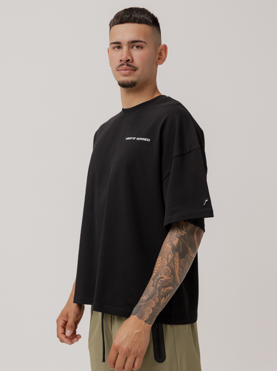 Classic Heavyweight Boxy Tee in Court Black