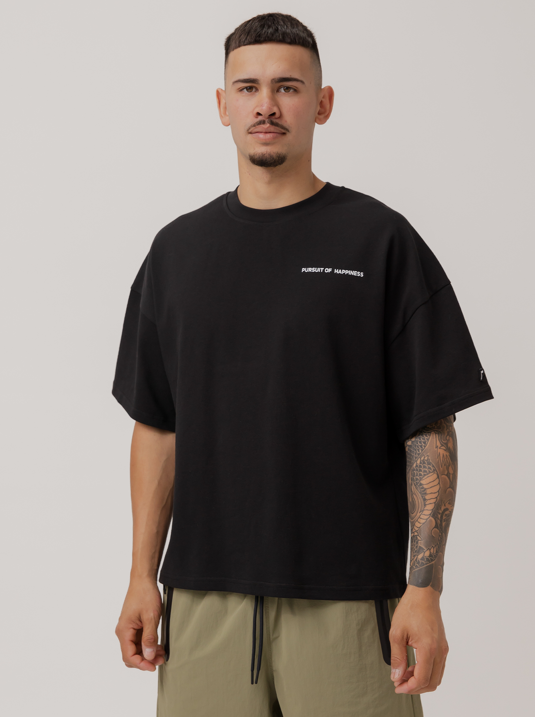 Classic Heavyweight Boxy Tee in Court Black