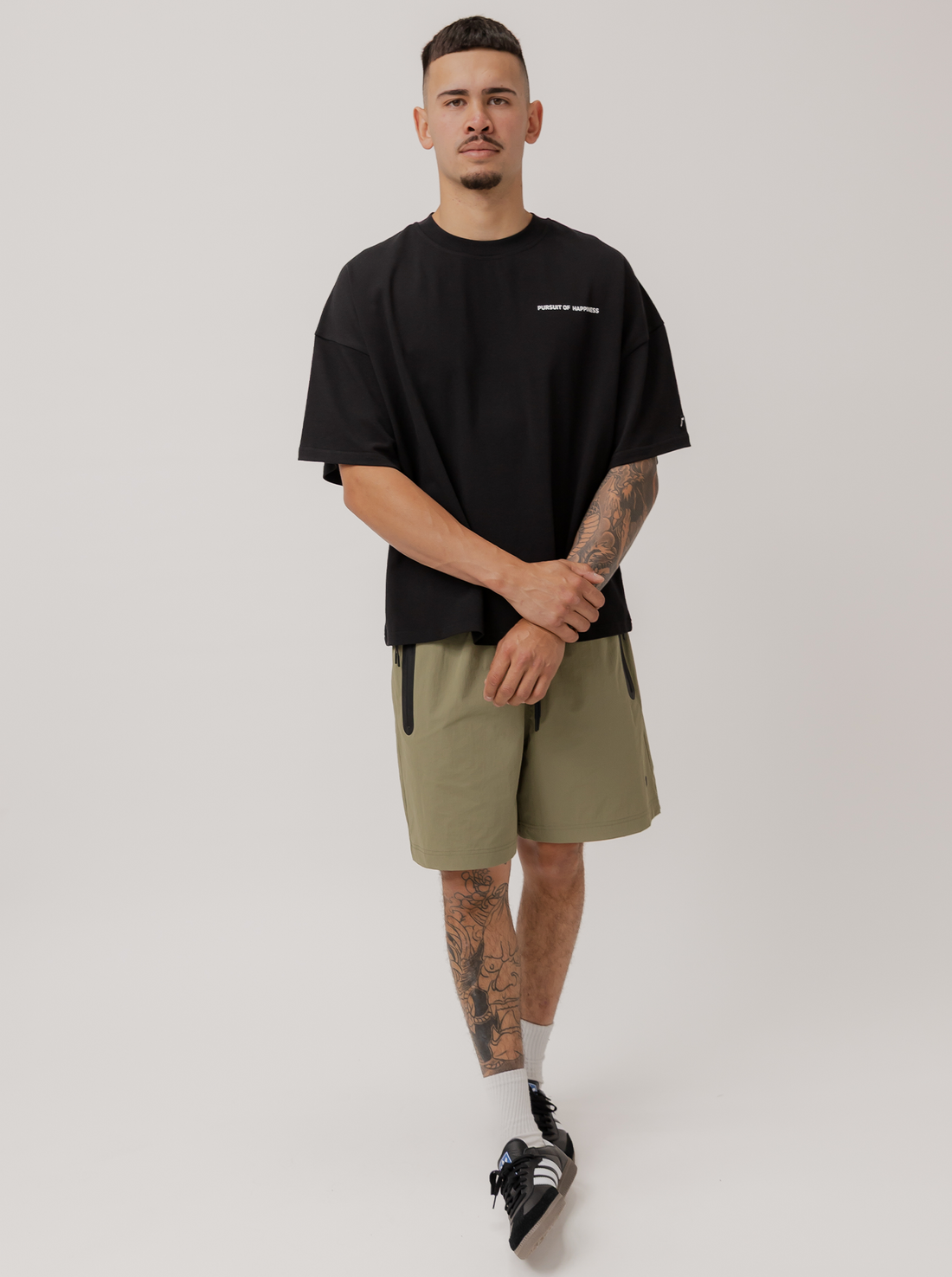 Classic Heavyweight Boxy Tee in Court Black