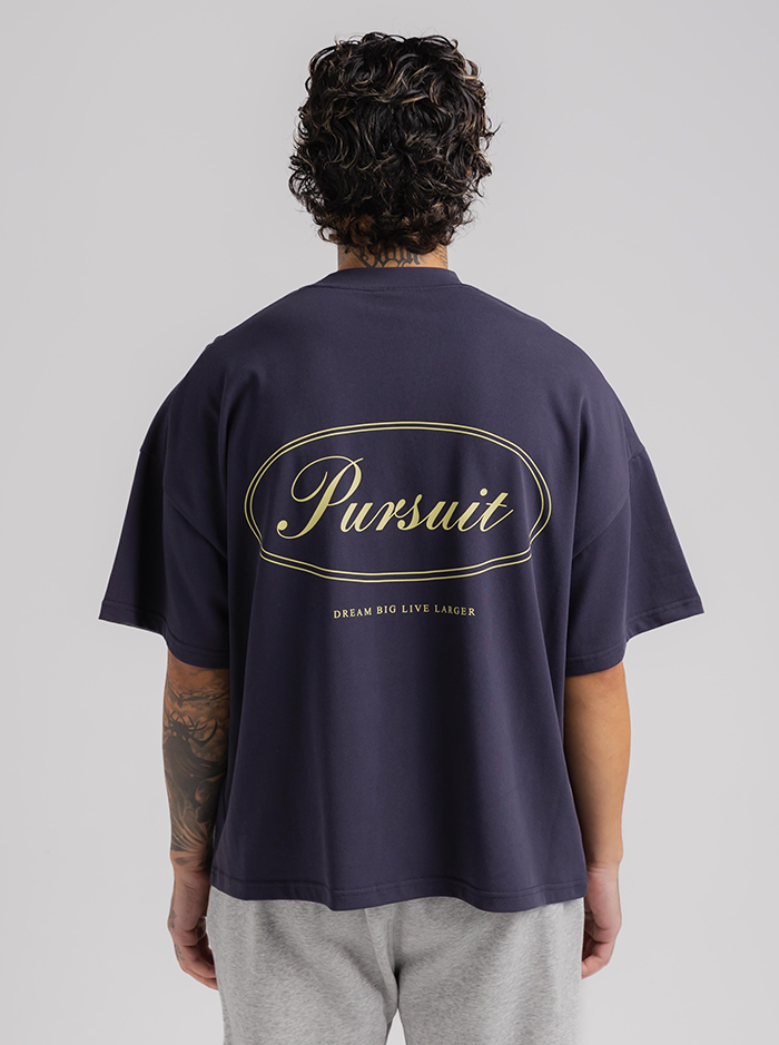 Script Boxy Tee in Midnight