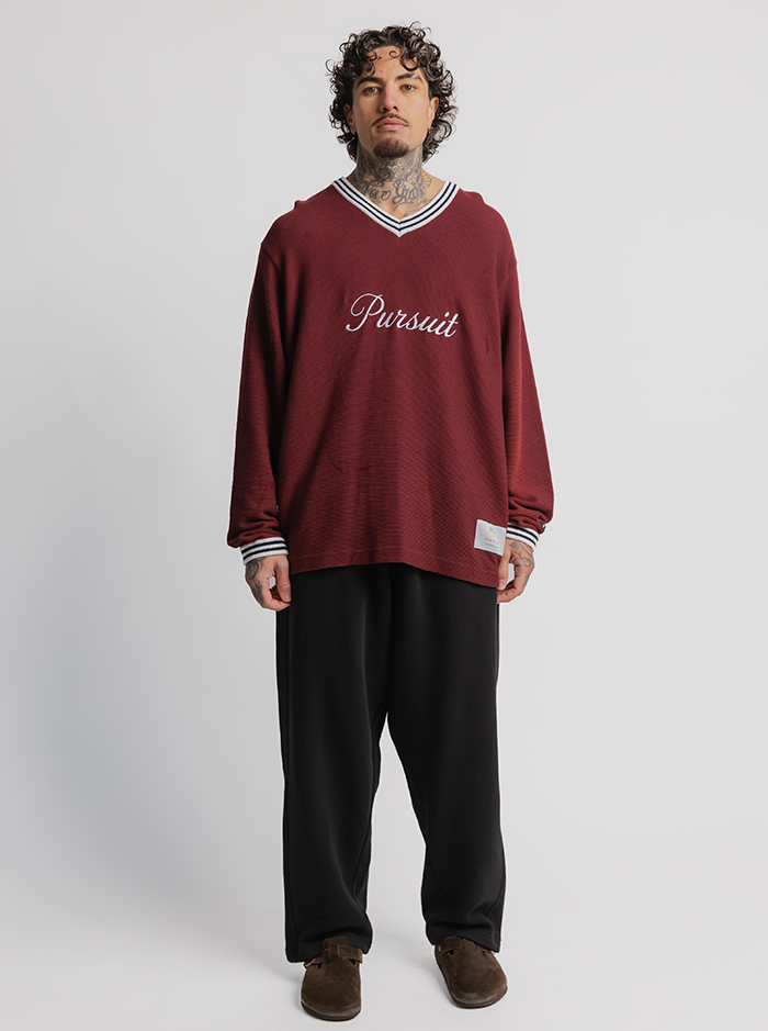 Long Sleeve Formation Jersey in Crimson