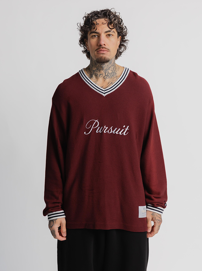 Long Sleeve Formation Jersey in Crimson